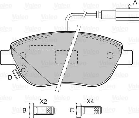 Valeo 598839 - Тормозные колодки, дисковые, комплект autosila-amz.com