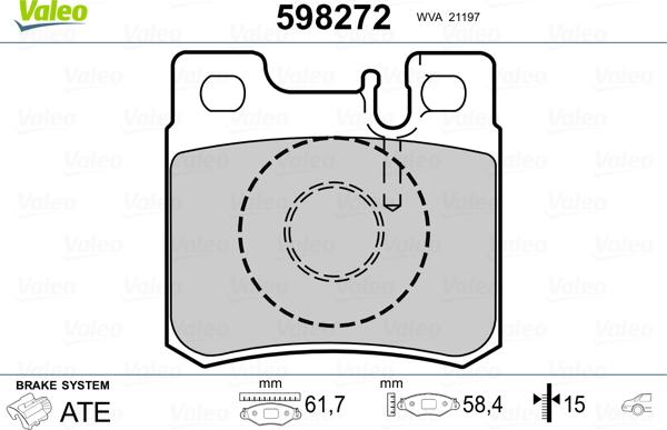 Valeo 598272 - Комплект тормозных колодок, диско autosila-amz.com