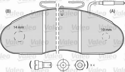 Valeo 541652 - Тормозные колодки, дисковые, комплект autosila-amz.com