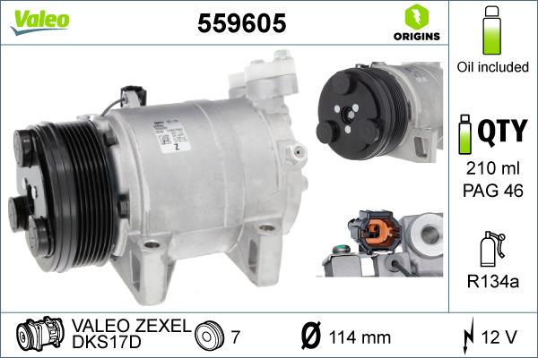 Valeo 559605 - Компрессор кондиционера autosila-amz.com