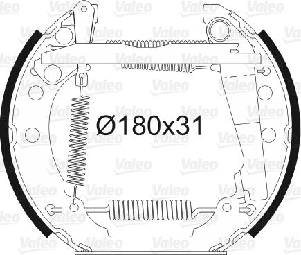 Valeo 554529 - Комплект тормозных колодок, барабанные autosila-amz.com