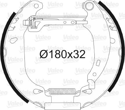 Valeo 554634 - Комплект тормозных колодок, барабанные autosila-amz.com