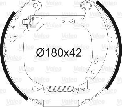 Valeo 554637 - Комплект тормозных колодок, барабанные autosila-amz.com