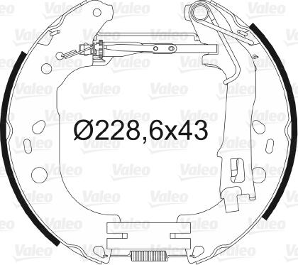 Valeo 554890 - Комплект тормозных колодок, барабанные autosila-amz.com