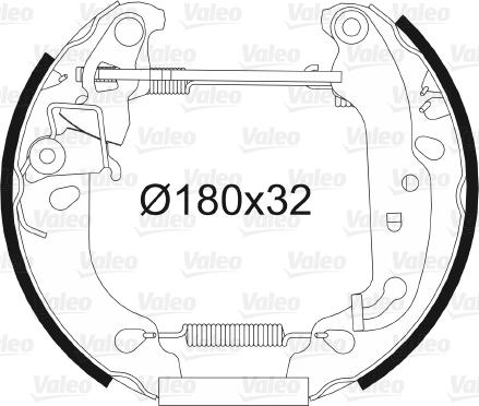 Valeo 554846 - Комплект тормозных колодок, барабанные autosila-amz.com