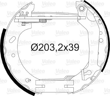 Valeo 554858 - Комплект тормозных колодок, барабанные autosila-amz.com