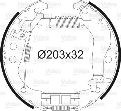 Valeo 554893 - Комплект тормозных колодок, барабанные autosila-amz.com