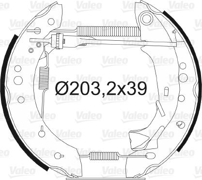 Valeo 554805 - Комплект тормозных колодок, барабанные autosila-amz.com