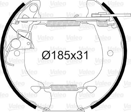 Valeo 554806 - Комплект тормозных колодок, барабанные autosila-amz.com