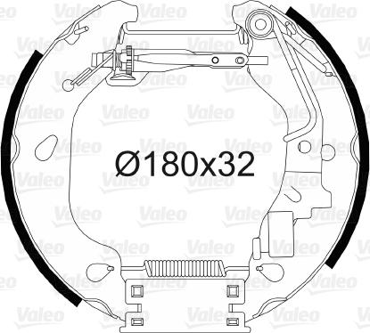 Valeo 554812 - Комплект тормозных колодок, барабанные autosila-amz.com