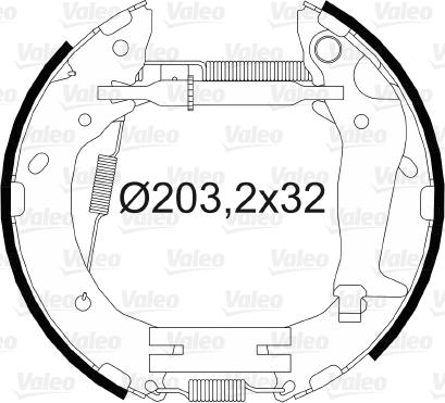 Valeo 554886 - Комплект тормозных колодок, барабанные autosila-amz.com