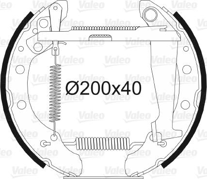 Valeo 554839 - Комплект тормозных колодок, барабанные autosila-amz.com