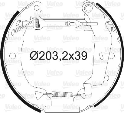 Valeo 554834 - Комплект тормозных колодок, барабанные autosila-amz.com