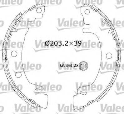 Valeo 554702 - Комплект тормозных колодок, барабанные autosila-amz.com