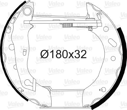 Valeo 554718 - Комплект тормозных колодок, барабанные autosila-amz.com