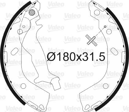 Valeo 564091 - Комплект тормозных колодок, барабанные autosila-amz.com