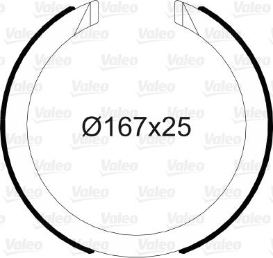 Valeo 564149 - Комплект тормозов, ручник, парковка autosila-amz.com