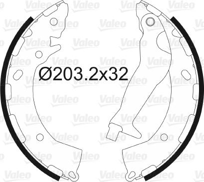 Valeo 564169 - Комплект тормозных колодок, барабанные autosila-amz.com