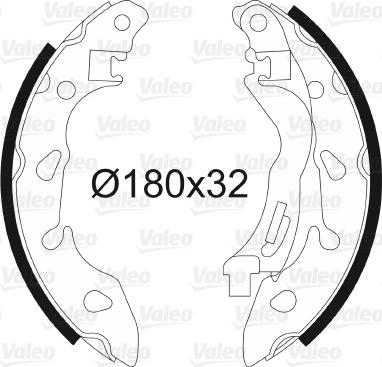 Valeo 564185 - Комплект тормозных колодок, барабанные autosila-amz.com
