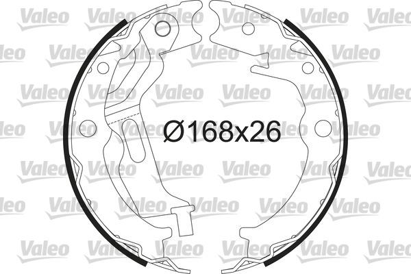 Valeo 564232 - Комплект тормозных колодок, барабанные autosila-amz.com