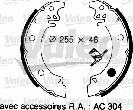 Valeo 562049 - Комплект тормозных колодок, барабанные autosila-amz.com