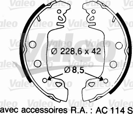 Valeo 562043 - Комплект тормозных колодок, барабанные autosila-amz.com