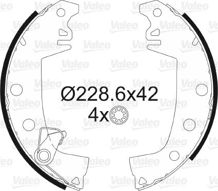 Valeo 562383 - Комплект тормозных колодок, барабанные autosila-amz.com