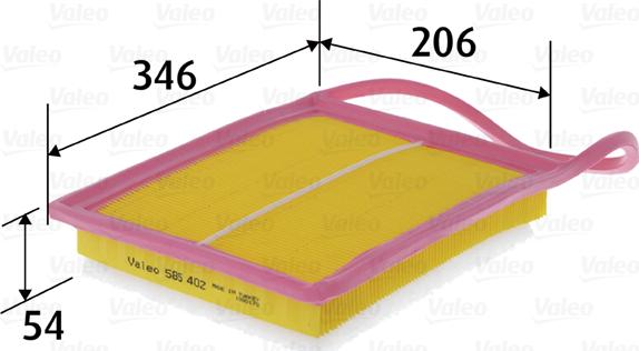 Valeo 585402 - фильтр воздушный autosila-amz.com