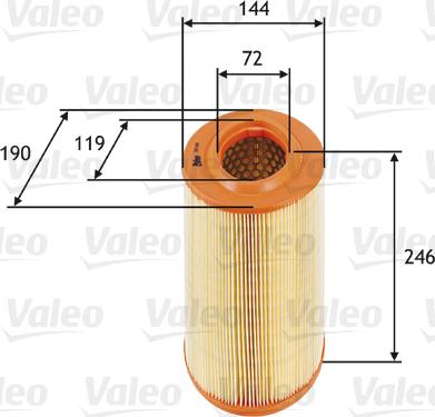 Valeo 585669 - Воздушный фильтр, двигатель autosila-amz.com
