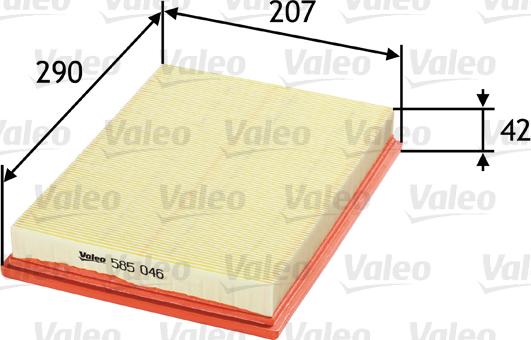 Valeo 585046 - Воздушный фильтр, двигатель autosila-amz.com