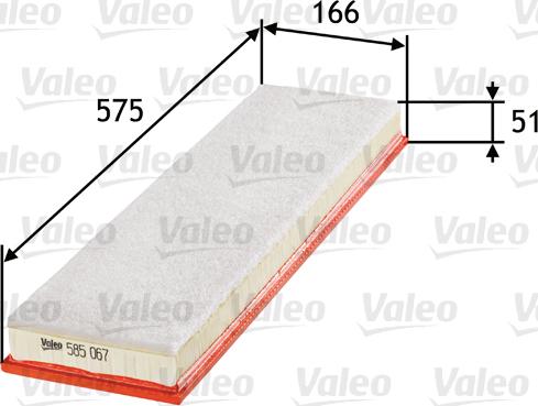 Valeo 585067 - Воздушный фильтр, двигатель autosila-amz.com