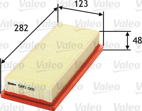 Valeo 585081 - Воздушный фильтр, двигатель autosila-amz.com