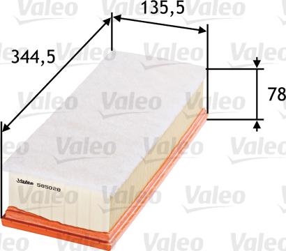 Valeo 585028 - Воздушный фильтр, двигатель autosila-amz.com