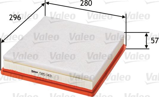 Valeo 585143 - Воздушный фильтр, двигатель autosila-amz.com
