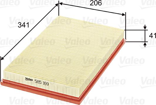 Valeo 585169 - Воздушный фильтр, двигатель autosila-amz.com
