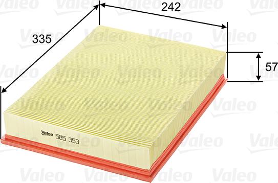 Valeo 585353 - Воздушный фильтр, двигатель autosila-amz.com