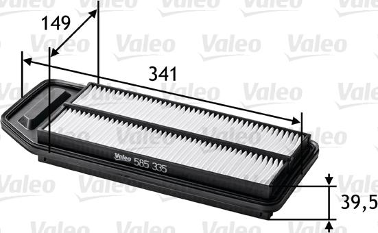 Valeo 585335 - Воздушный фильтр, двигатель autosila-amz.com