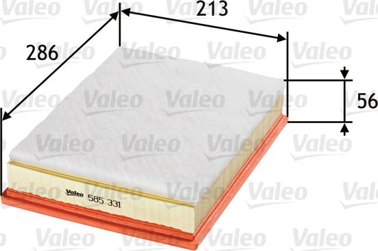 Valeo 585331 - Воздушный фильтр, двигатель autosila-amz.com
