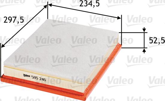 Valeo 585246 - Воздушный фильтр, двигатель autosila-amz.com