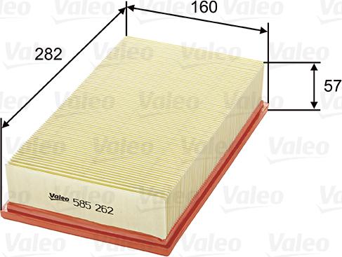 Valeo 585262 - Воздушный фильтр, двигатель autosila-amz.com
