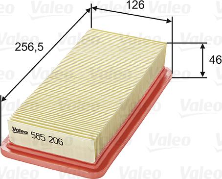 Valeo 585206 - Воздушный фильтр, двигатель autosila-amz.com