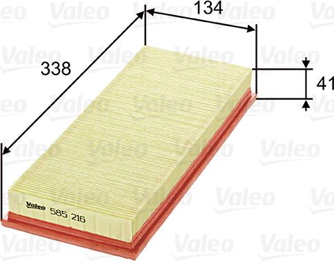 Valeo 585216 - Воздушный фильтр, двигатель autosila-amz.com