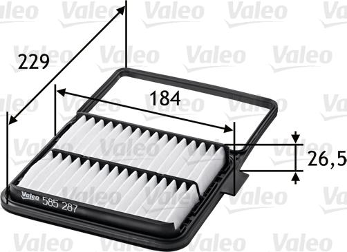 Valeo 585287 - Воздушный фильтр, двигатель autosila-amz.com