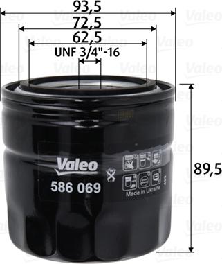 Valeo 586069 - Масляный фильтр autosila-amz.com