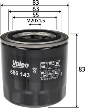 Valeo 586143 - Масляный фильтр autosila-amz.com