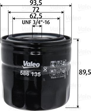 Valeo 586135 - Масляный фильтр autosila-amz.com