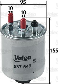 Valeo 587549 - Топливный фильтр autosila-amz.com