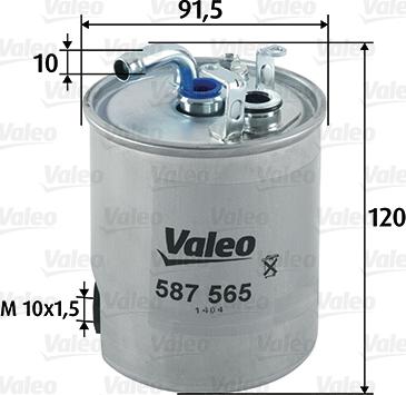 Valeo 587565 - Топливный фильтр autosila-amz.com