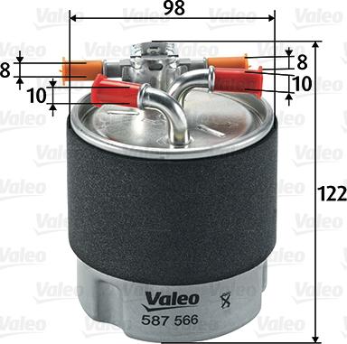 Valeo 587566 - Топливный фильтр autosila-amz.com