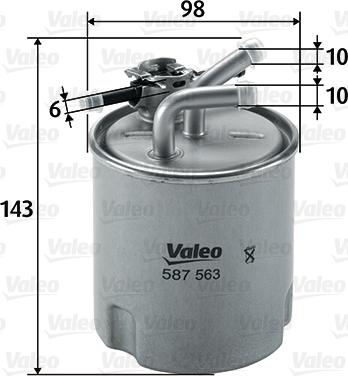 Valeo 587563 - Топливный фильтр autosila-amz.com